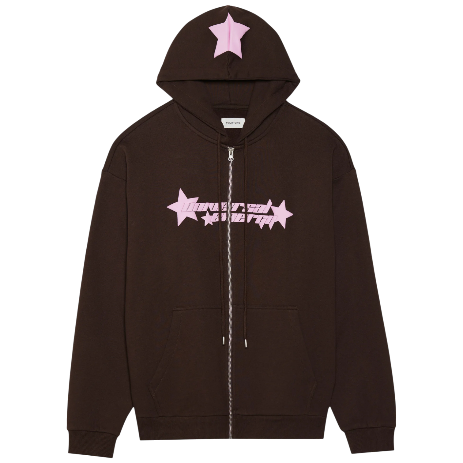 Sudadera YOURTURN con cremallera dark brown