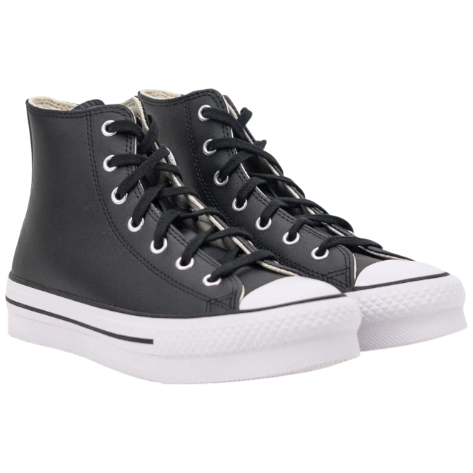 Converse Chuck Taylor All Star Eva Lift Hi Leather Black Natural Ivory