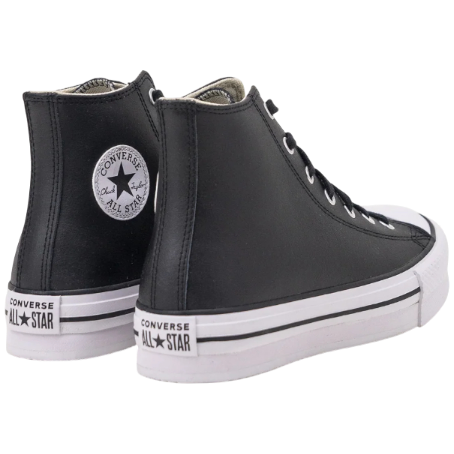 Converse Chuck Taylor All Star Eva Lift Hi Leather Black Natural Ivory