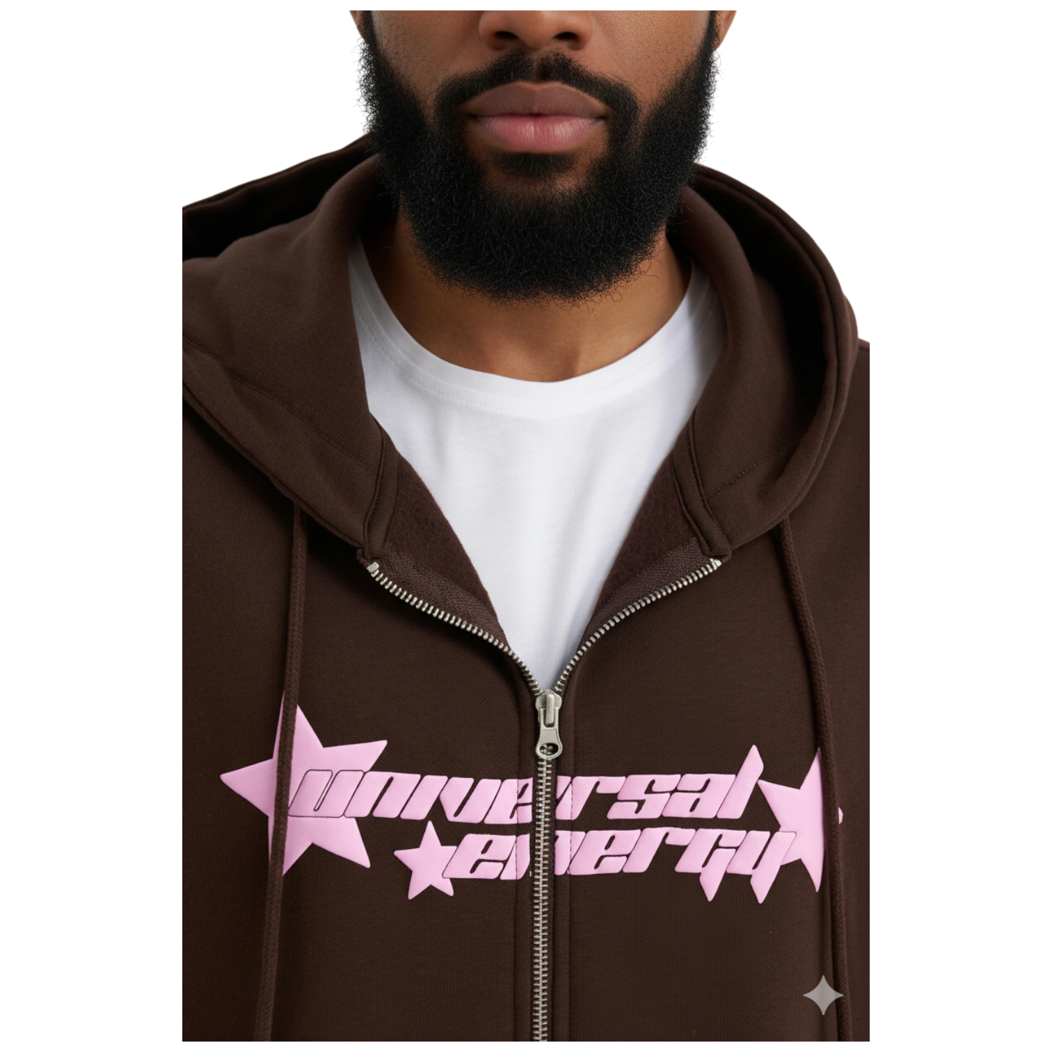 Sudadera YOURTURN con cremallera dark brown