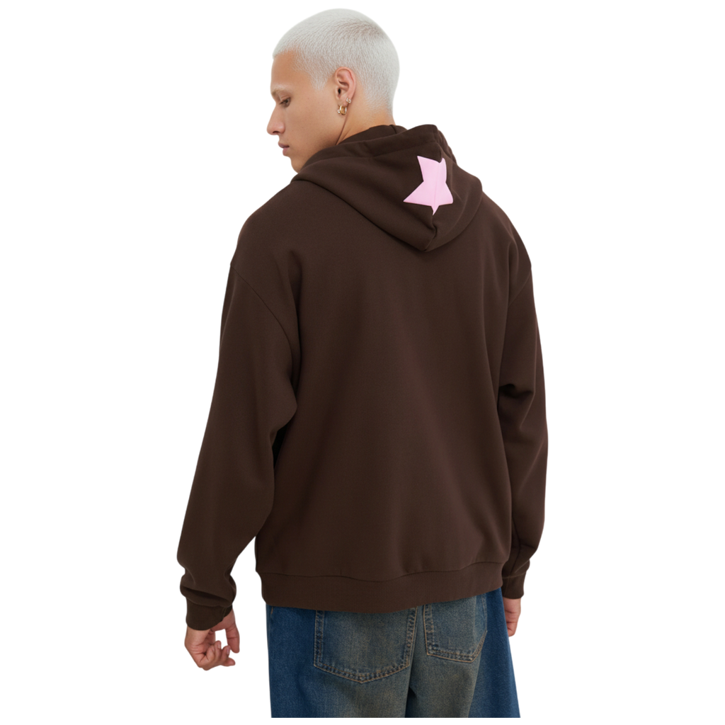 Sudadera YOURTURN con cremallera dark brown