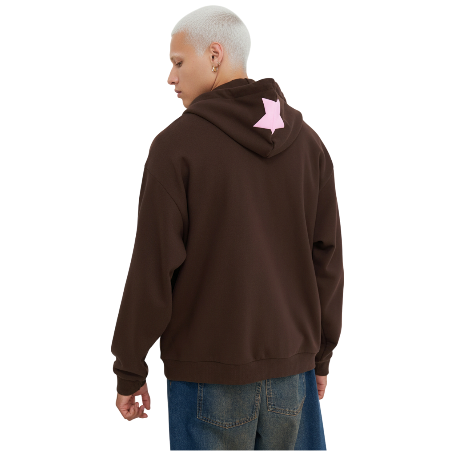 Sudadera YOURTURN con cremallera dark brown