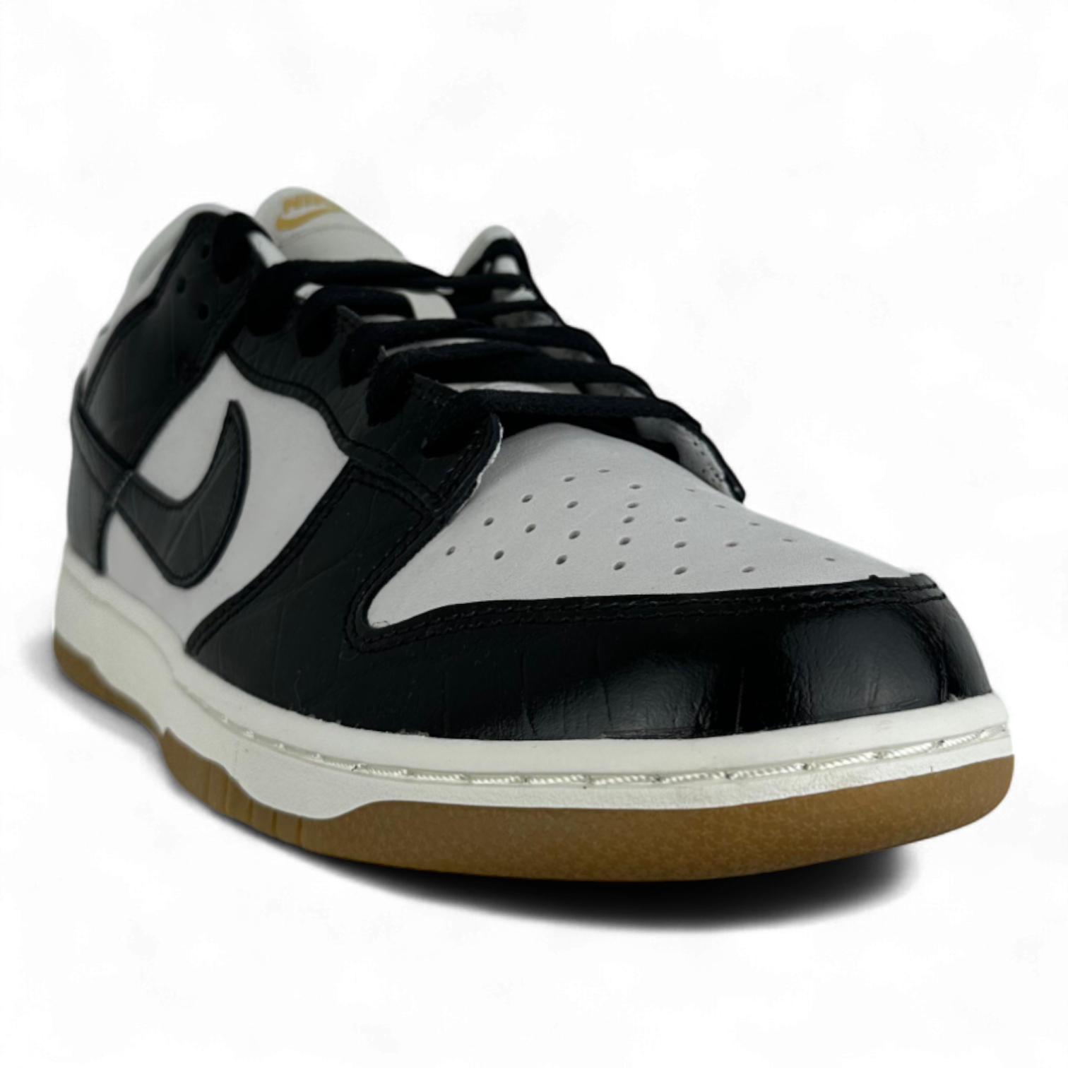 Nike Dunk Low Lx In Black With Crocodile Embossing