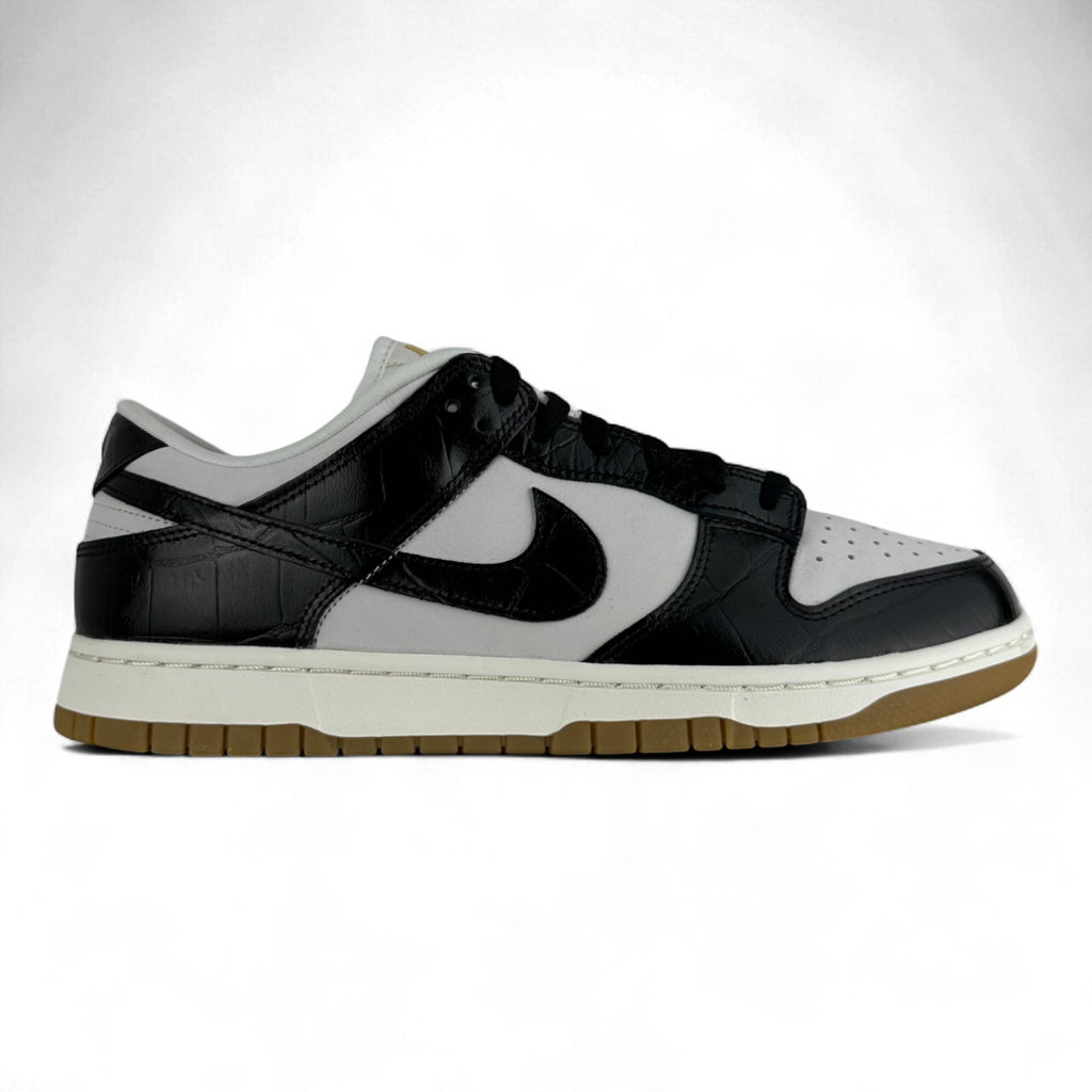 Nike Dunk Low Lx In Black With Crocodile Embossing
