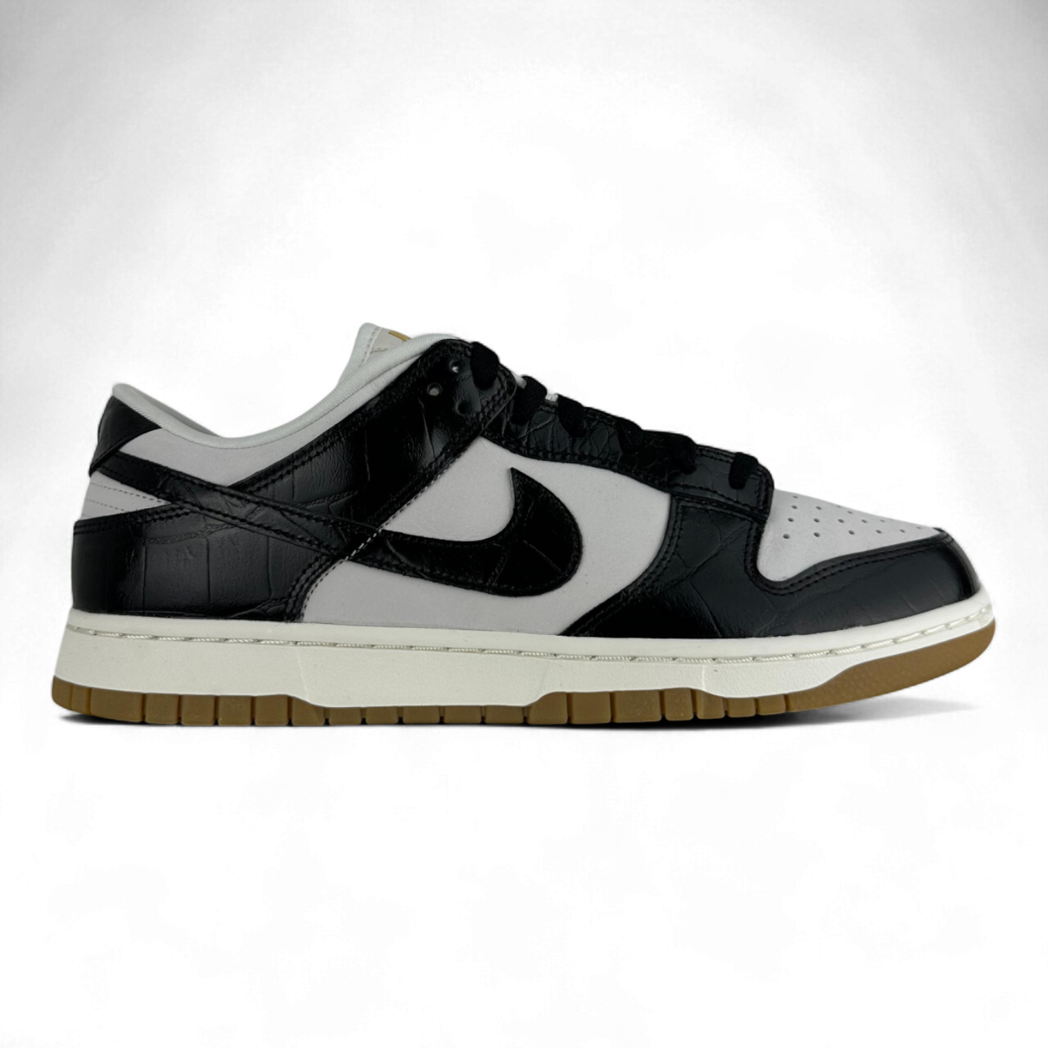 Nike Dunk Low Lx In Black With Crocodile Embossing