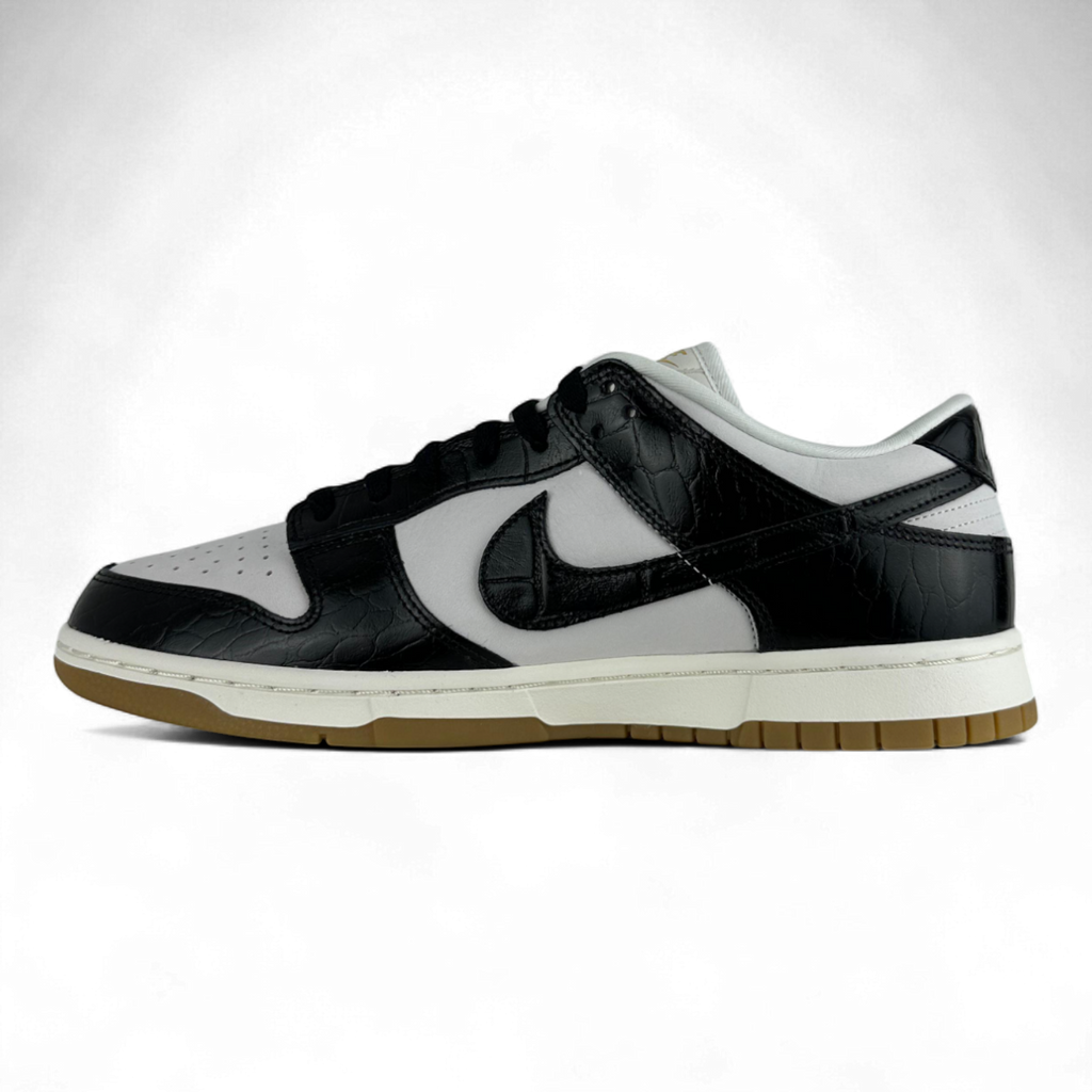 Nike Dunk Low Lx In Black With Crocodile Embossing