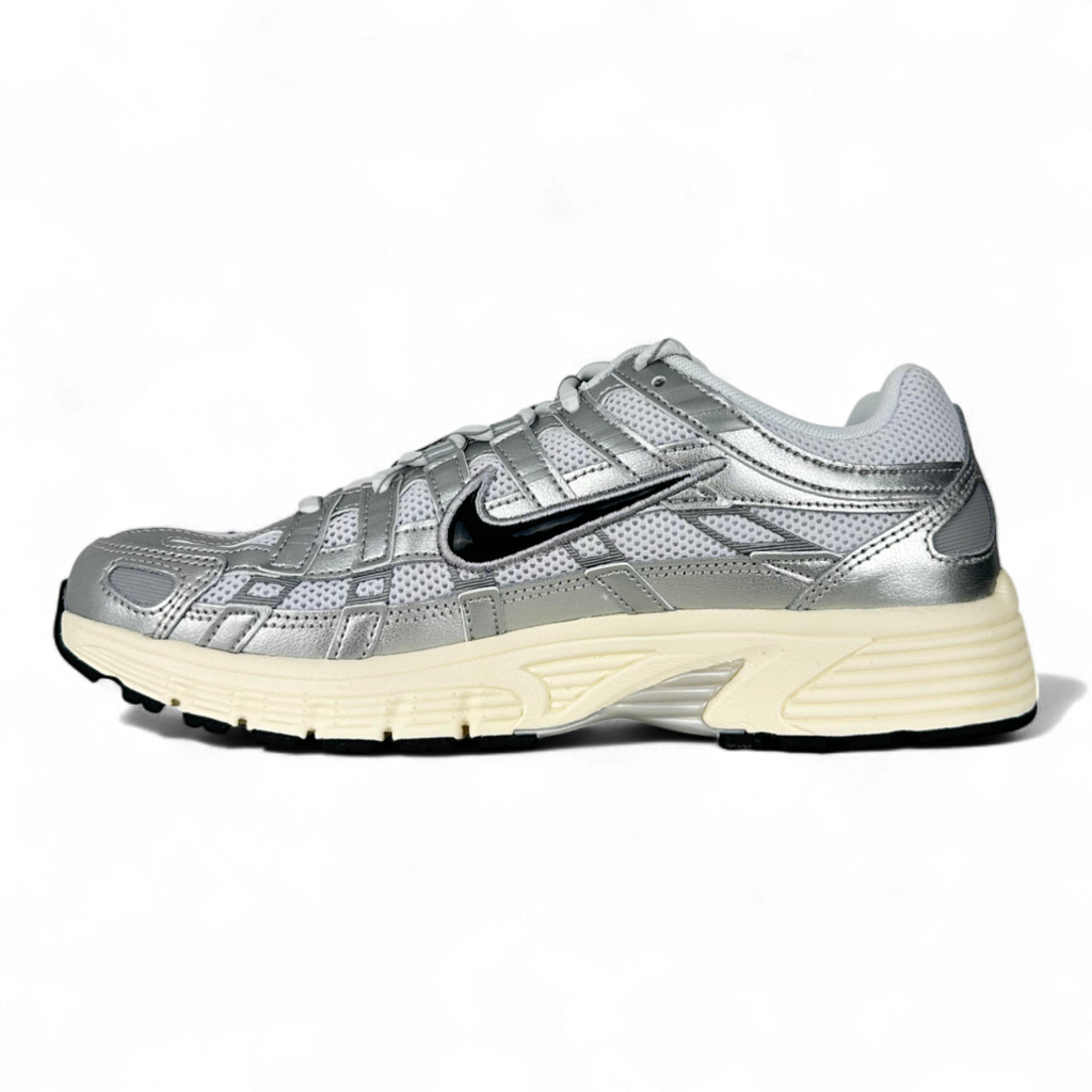 Nike P-6000 White Metallic Silver Flat Silver Black