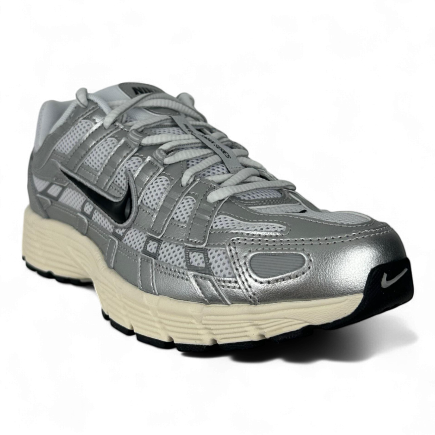 Nike P-6000 White Metallic Silver Flat Silver Black