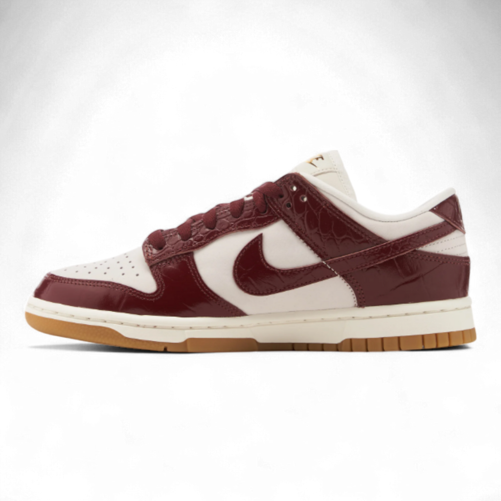 Nike Dunk Low Lx In Dark Red Crocodile Skin