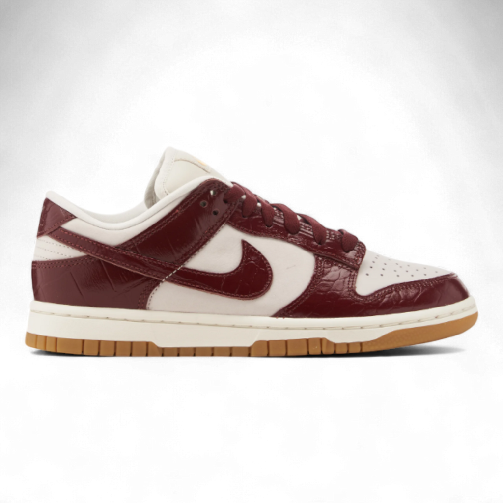 Nike Dunk Low Lx In Dark Red Crocodile Skin