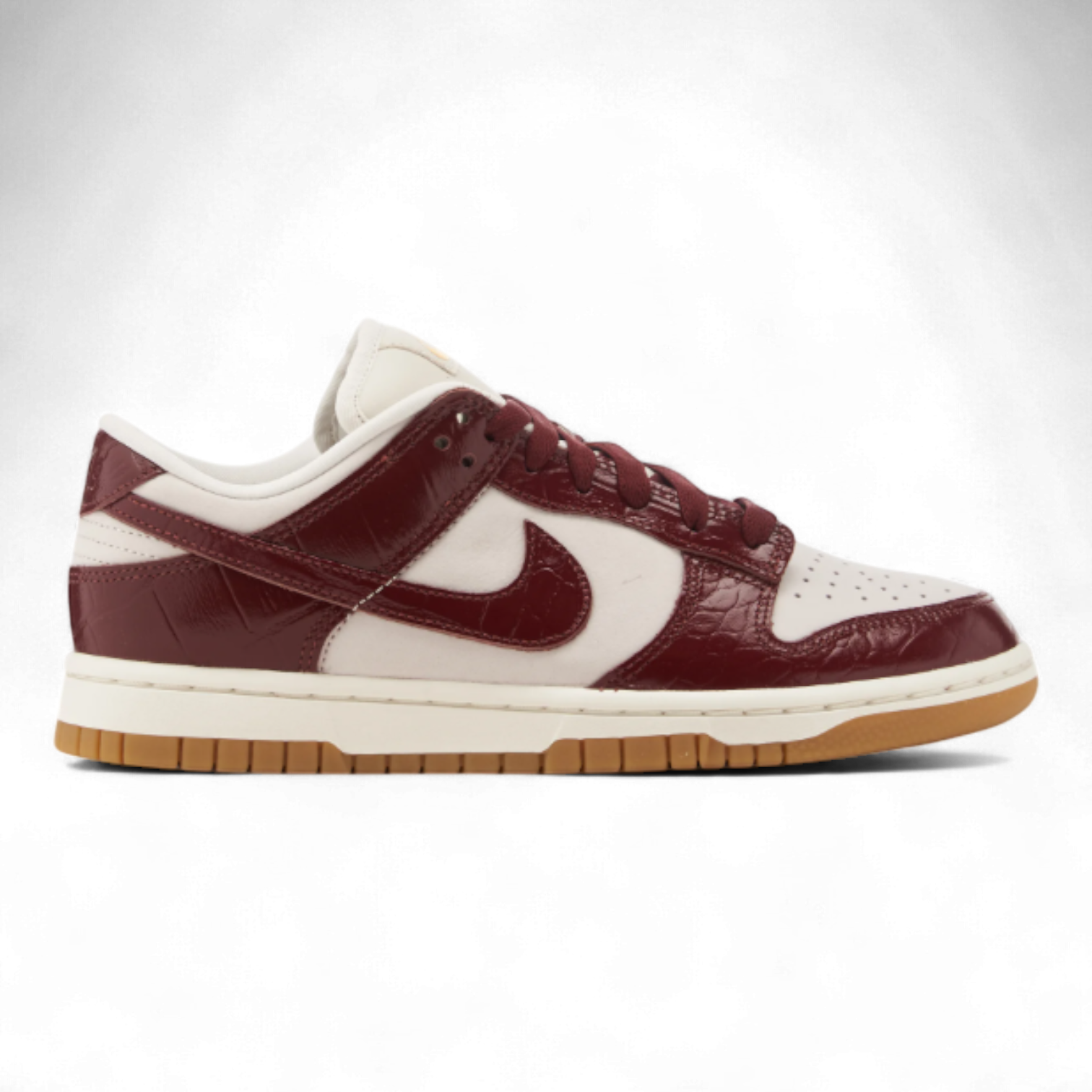 Nike Dunk Low Lx In Dark Red Crocodile Skin