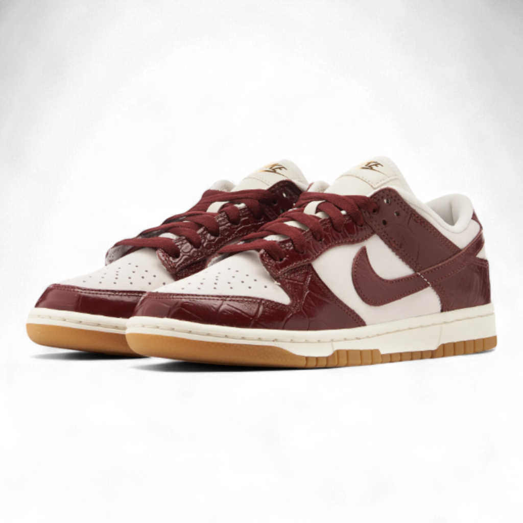 Nike Dunk Low Lx In Dark Red Crocodile Skin